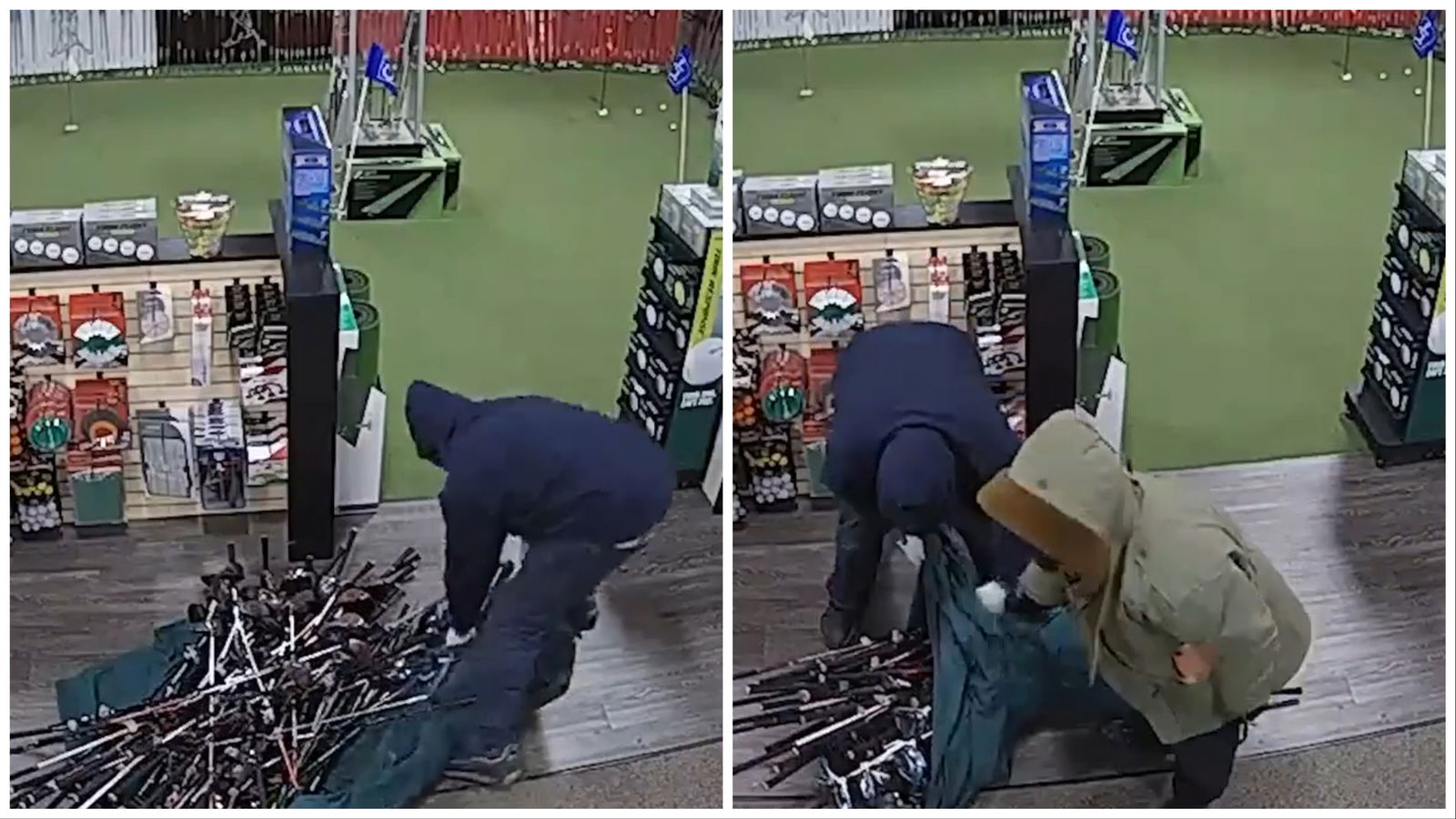 WATCH: Two of the least (!) inconspicuous thieves steal from UK golf club